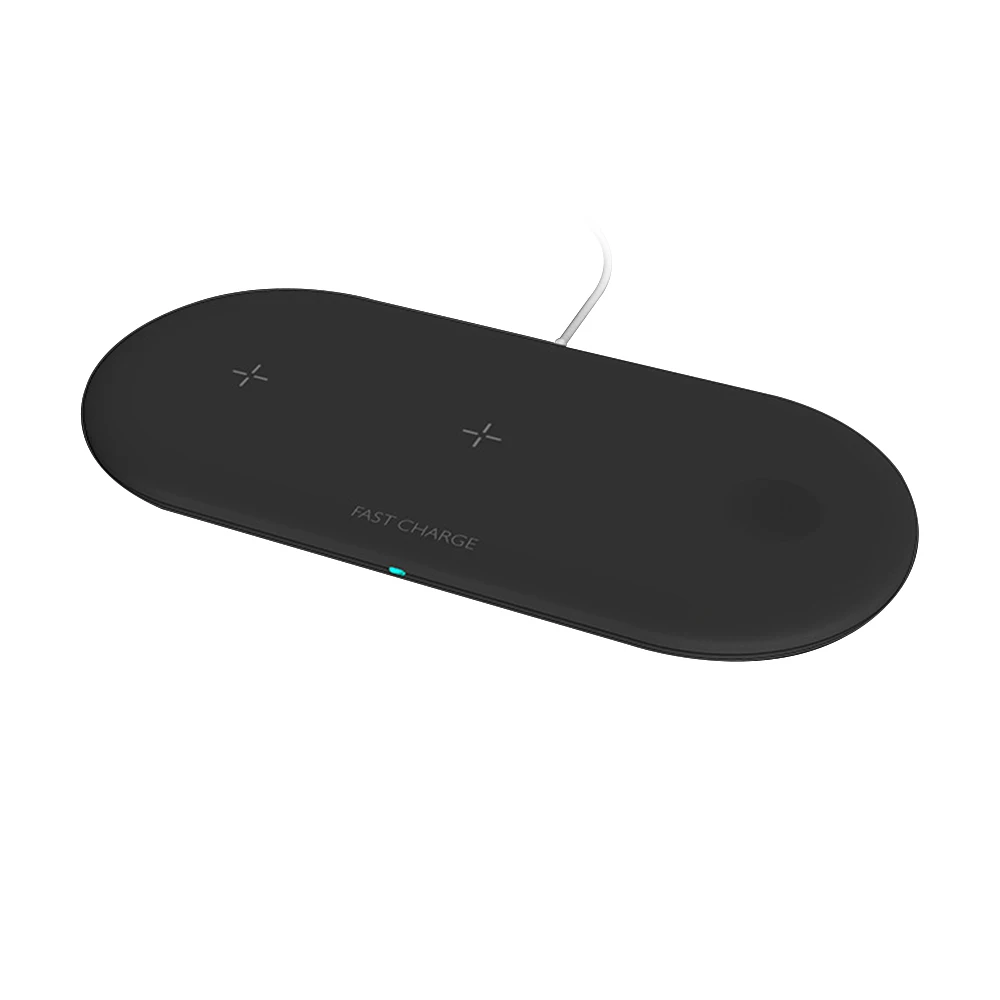 black 3 в 1 Быстрое беспроводное зарядное устройство для Iphone X XS Max XR samsung S9 S8 Qi Беспроводная зарядная подставка для Airpods Apple Watch 4 3 2 IWatch - Тип штекера: black