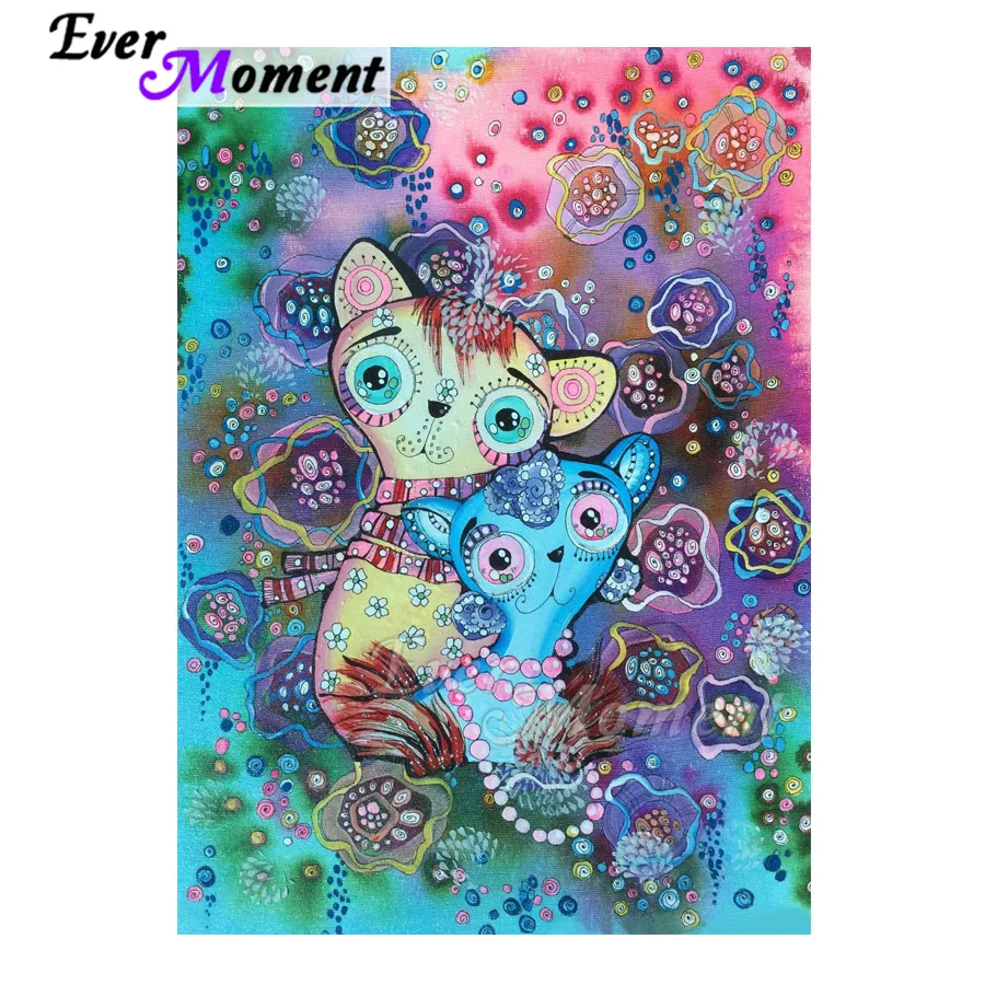 

Ever Moment Diamond Painting Handmade Abstract Cat Jewelry Full Square Drill Picture Of Rhinestone Diamond Embroidery ASF1847