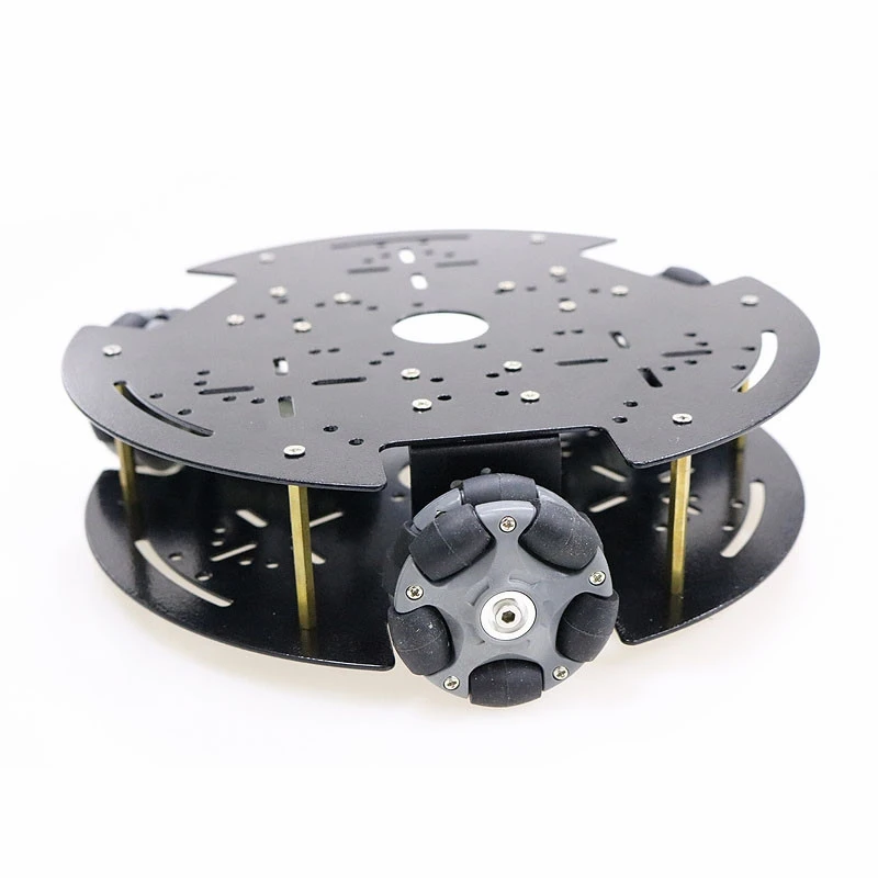 58mm Omnidirectional Wheel Chassis Car Double Layer Mobile 3WD Metal Smart Robot Tank with 9V/12V Motor DIY | Игрушки и хобби