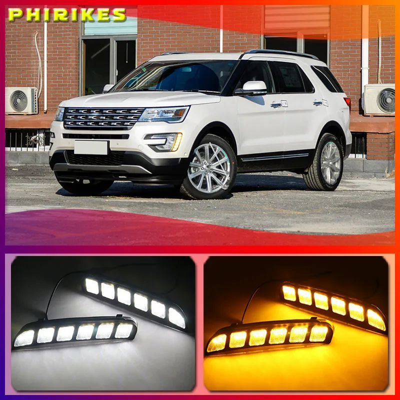 Для Ford Explorer 2016 2017 2018 светодиодный дневные ходовые огни 12В светильник Дневной