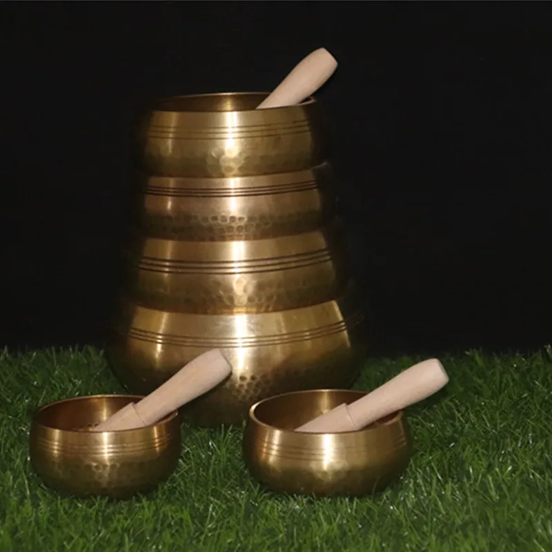 Из Непала Тибета Sing дешевая Поющая чаша ручной работы музыка Латунная Будды