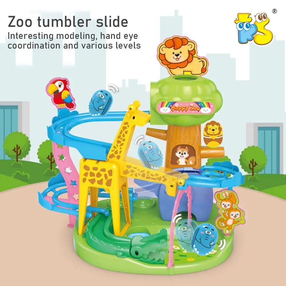 

New Style Children Cartoon Zoo Tumbler Slide Puzzle Toys Track Early For Baby Ball Education Childhood Assembly