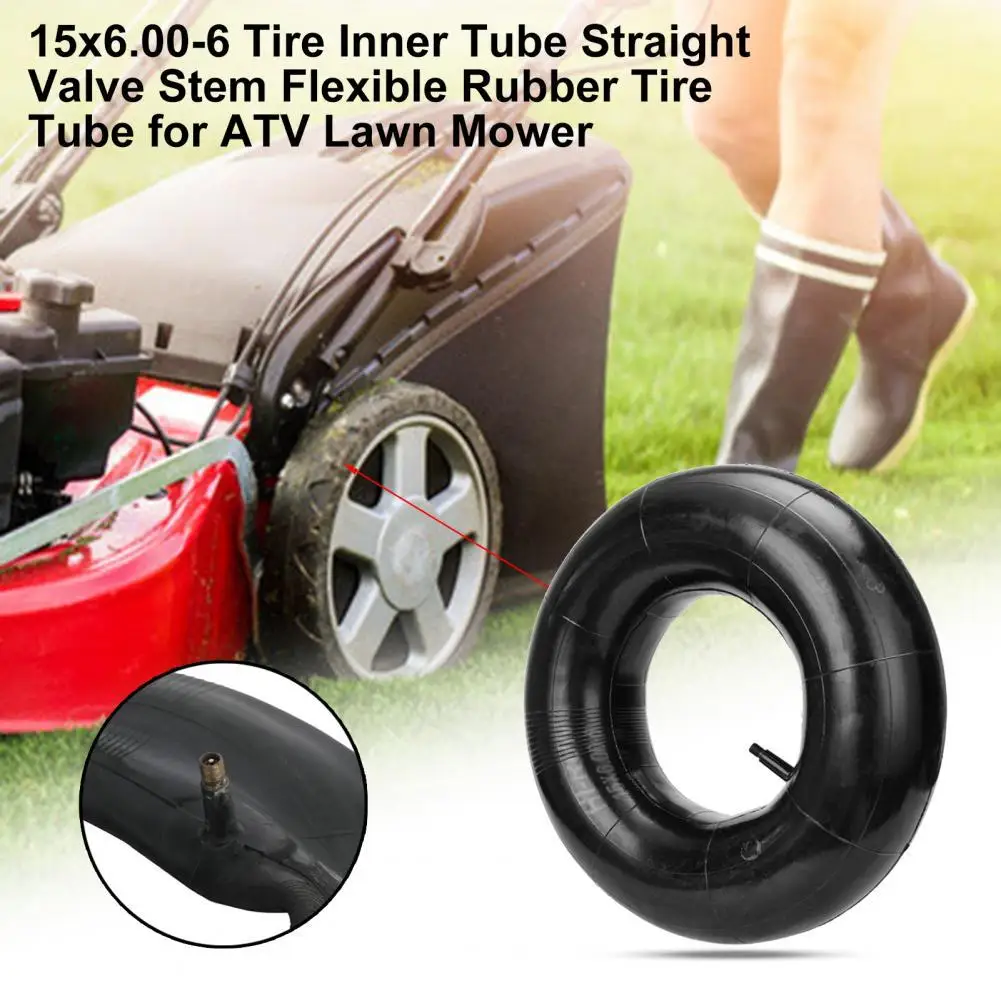 

15x6.00-6 Tire Inner Tube Straight Valve Stem Flexible Rubber Tire Tube for ATV Lawn Mower