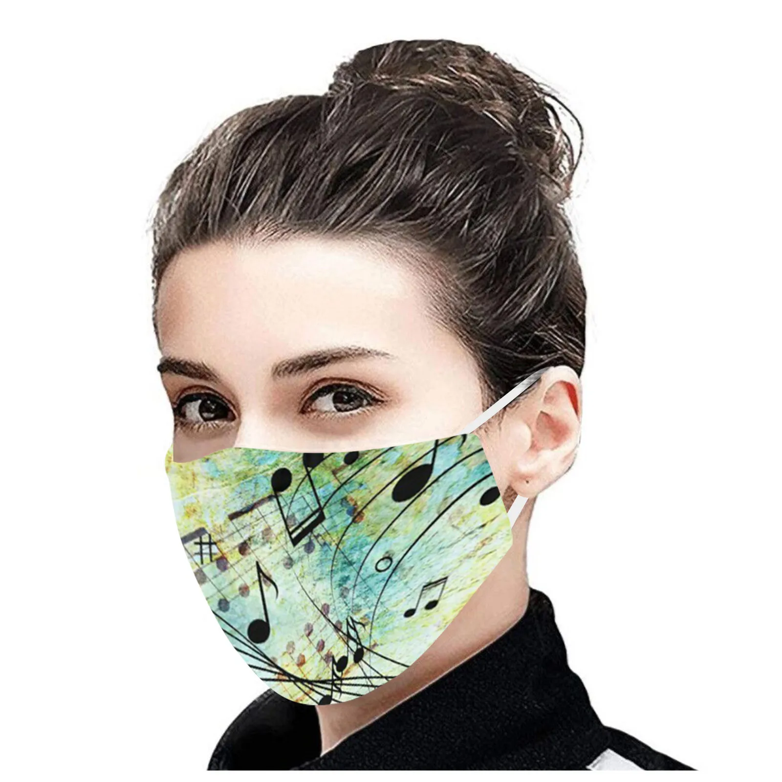 1 шт. взрослая Мода музыкальная нота печатных маска для защиты лица моющийся