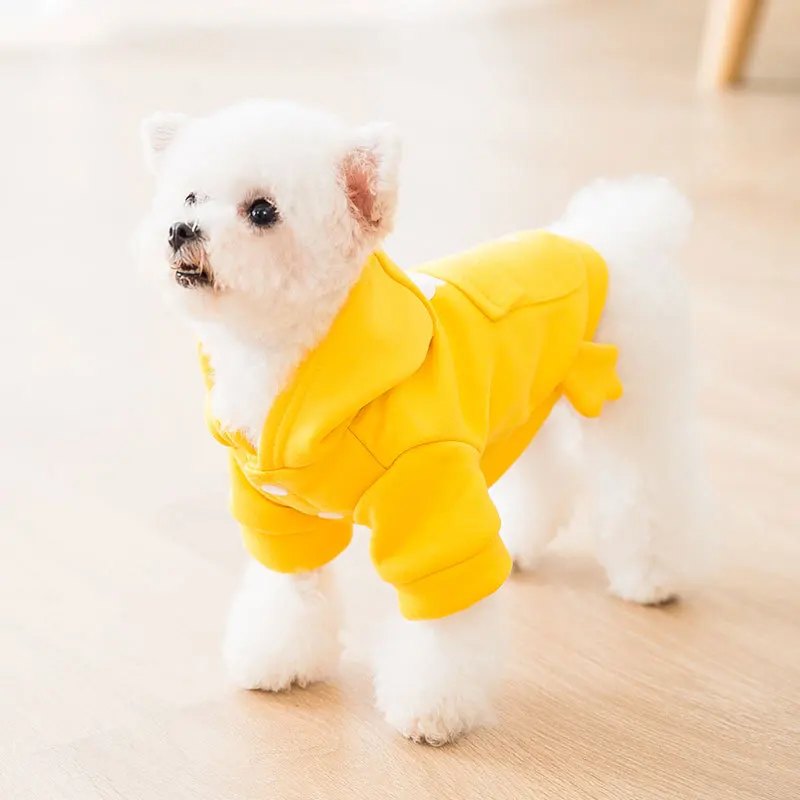 

Clothes for Small Dogs Sweater New Hooded Two-legged Clothes Cute Yellow Duck Small Dog Autumn and Winter Luxury Brand Designer