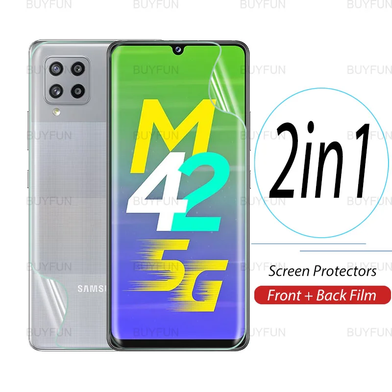 2in1 для Samsung Galaxy M42 5G спереди и длинное сзади HD гидрогель пленка samsung m42 m 42 6 дюймов