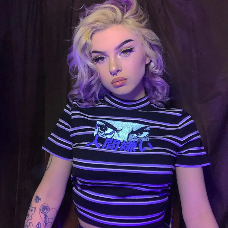 Летняя повседневная женская футболка с коротким рукавом и воротником под горло в