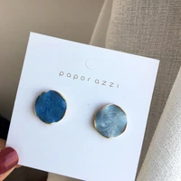 925 silver needle fashion jewerly stud earrings pretty design asymmetrical two color enamel blue earrings for girl student gifts