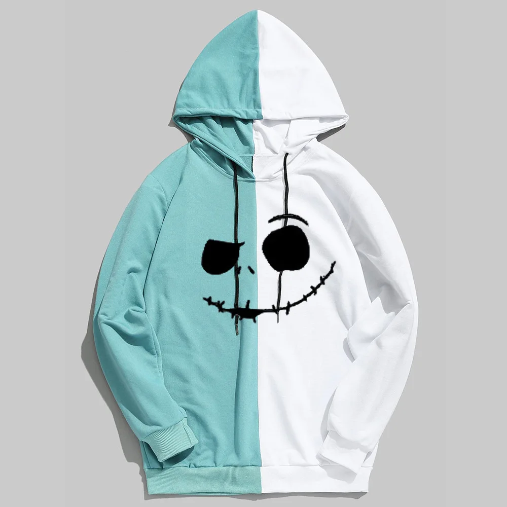 

New pure color men and women Mosaic casual hoodie two color Mosaic lovers hoodie print hip hop street men and women trend hoodie