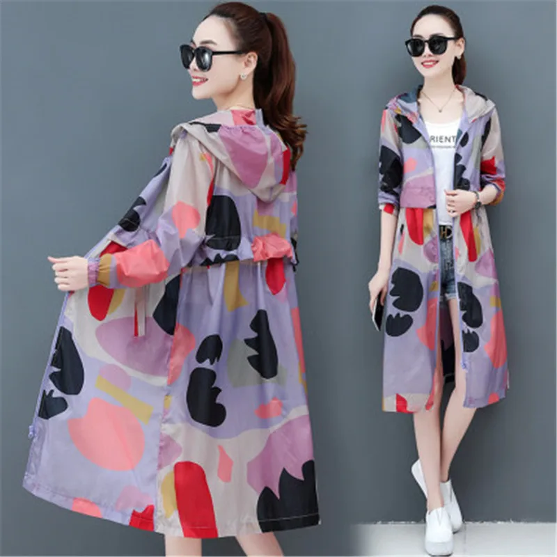 

fashion Women's sunscreen clothing UV protection breathable 2020 new knee over camouflage windbreaker coats b399