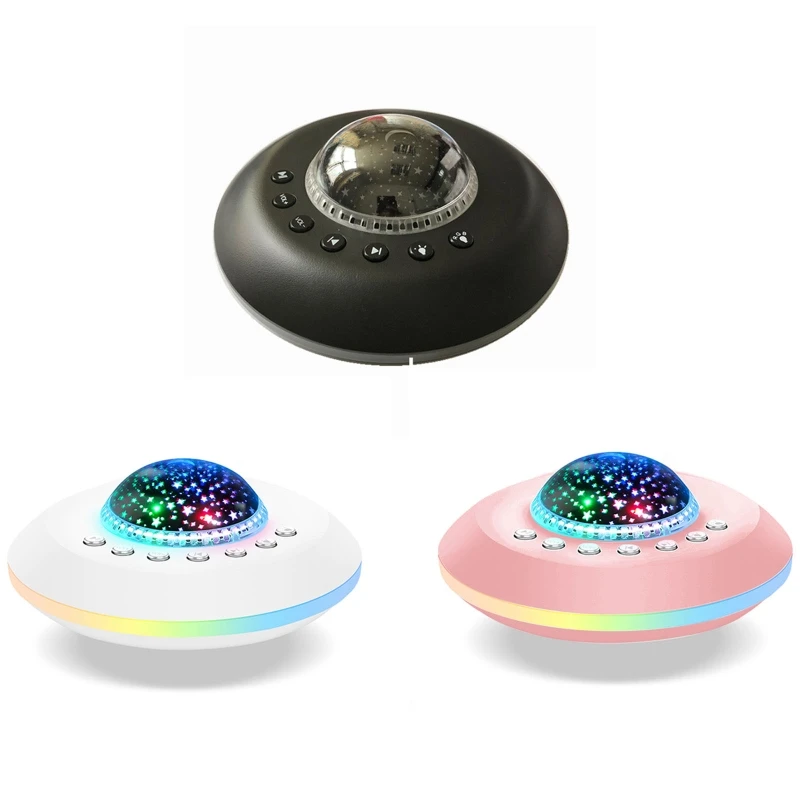 

White Noise Flying Saucer Sleep Instrument Romantic Starry Sky Projection Lamp D0AD