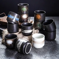 tea cup retro ceremony ceramic restaurant japanese and korean folding family matcha underglaze color