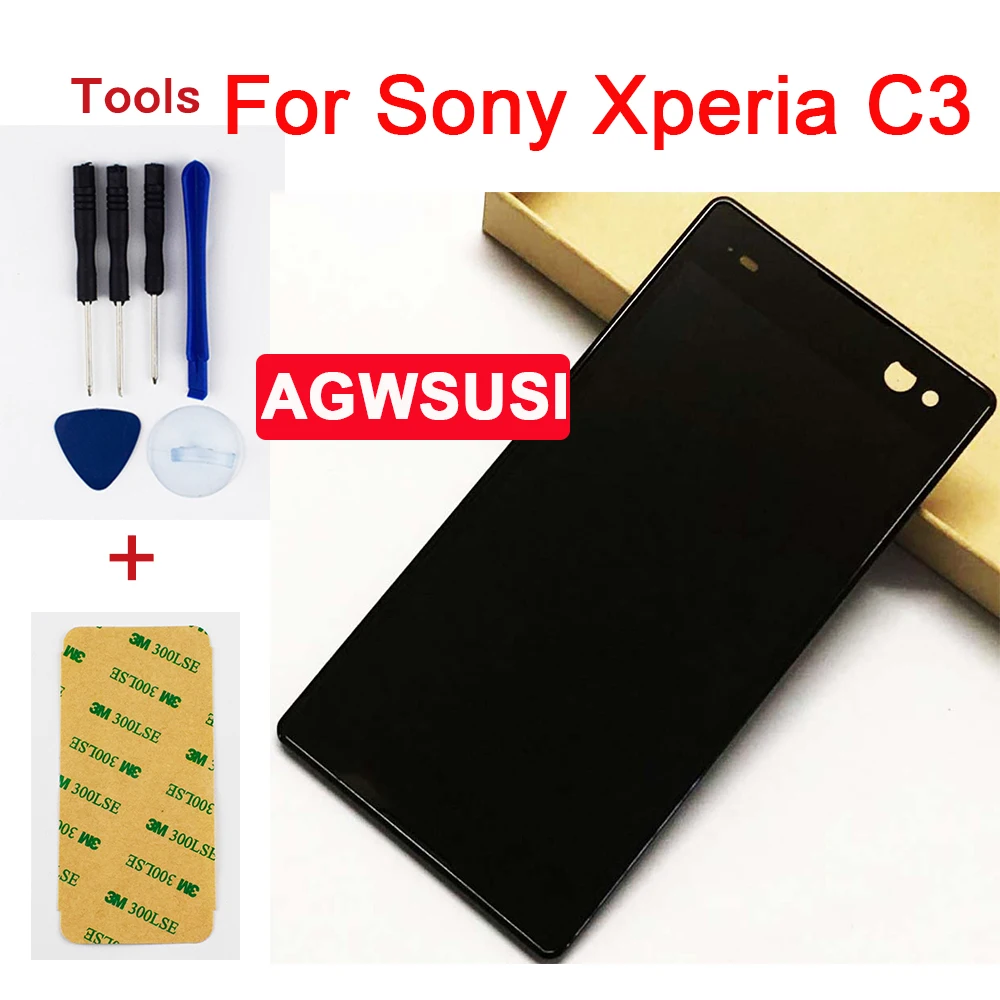 Дигитайзер сенсорного экрана для Sony Xperia C3 D2533 D2502 стекло + модуль ЖК дисплея панель