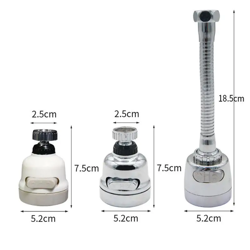 

Adjustable Flexible Faucet Sprayer Stainless Steel 360 Rotatable Faucet Filter Sprayer Water Tap Shower Faucet Extender Nozzle