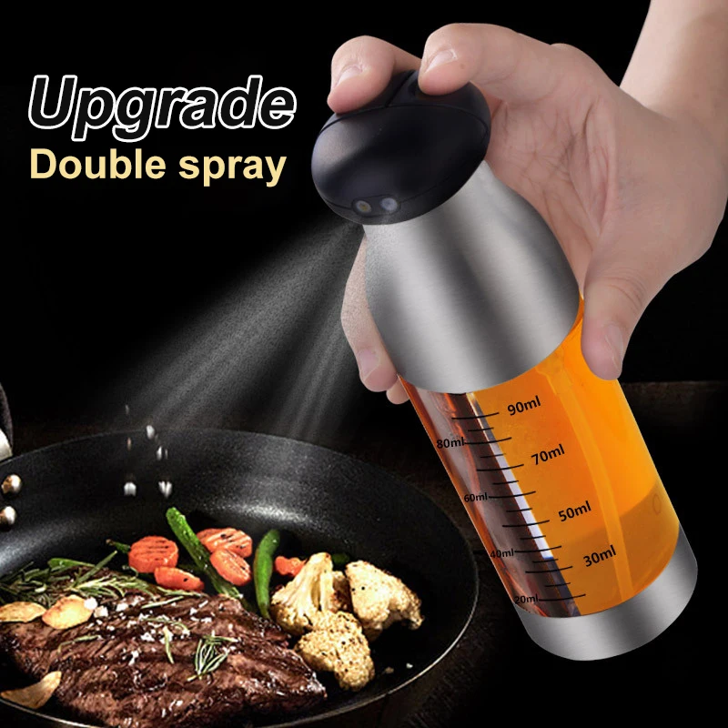 

90ml Kitchen Olive Oil Sprayer Bottle Pump Oil Pot Leak-proof Grill BBQ Sprayer Stainless Steel Oil Dispenser BBQ Cookware Tools