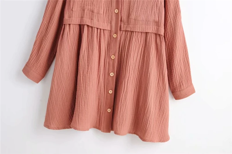 Boho Chic женское пляжное богемное мини-платье с длинным рукавом и v-образным вырезом и двойными карманами