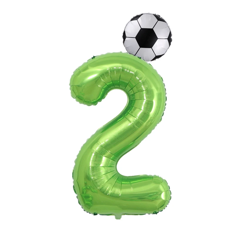 

Barcelona Soccer Jersey Football Foil Balloons 40inch Green Number Balloon Boy 1 2 3 Year Birthday Party Kids Toys Air Globos