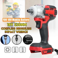 electric brushless wrench 18v520n m 12 socket wrench rechargeable electric impact wrench cordless power tool for makita battery