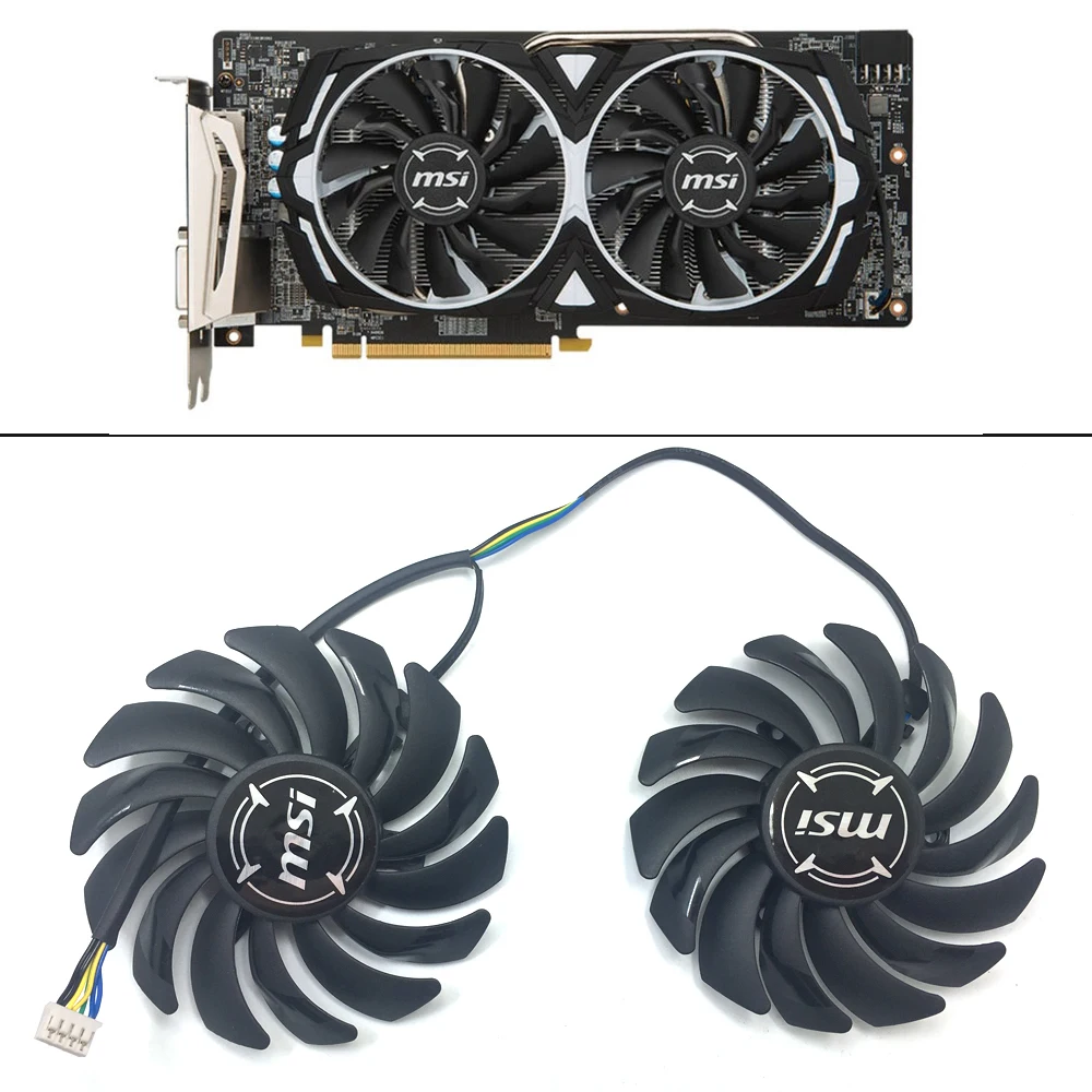 

85MM PLD09210B12HH 4Pin PC Cooler Fan For MSI ARMOR RX470 RX 480 RX570 RX580 ARMOR 8G OC Graphics Video Card Cooling Fans