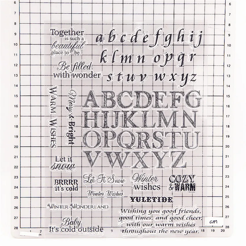16x21 5 см Английский алфавит прозрачный печать прозрачные наклейки Силиконовое