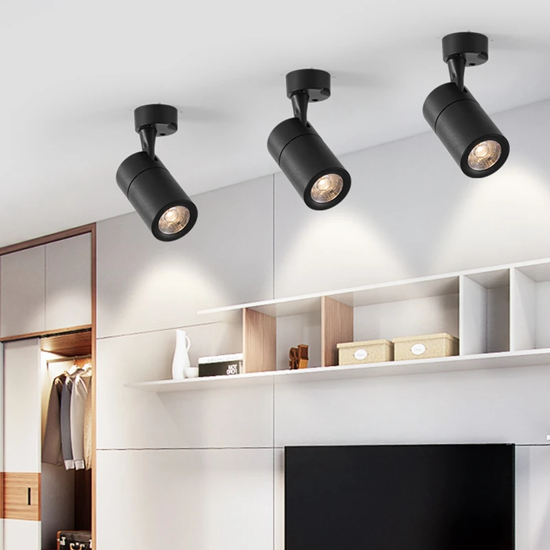 

LED surface mounted spotlight 7W 12W 20W 30W voltage 110V 220V 230V 240V super bright ceiling-mounted cob small track light