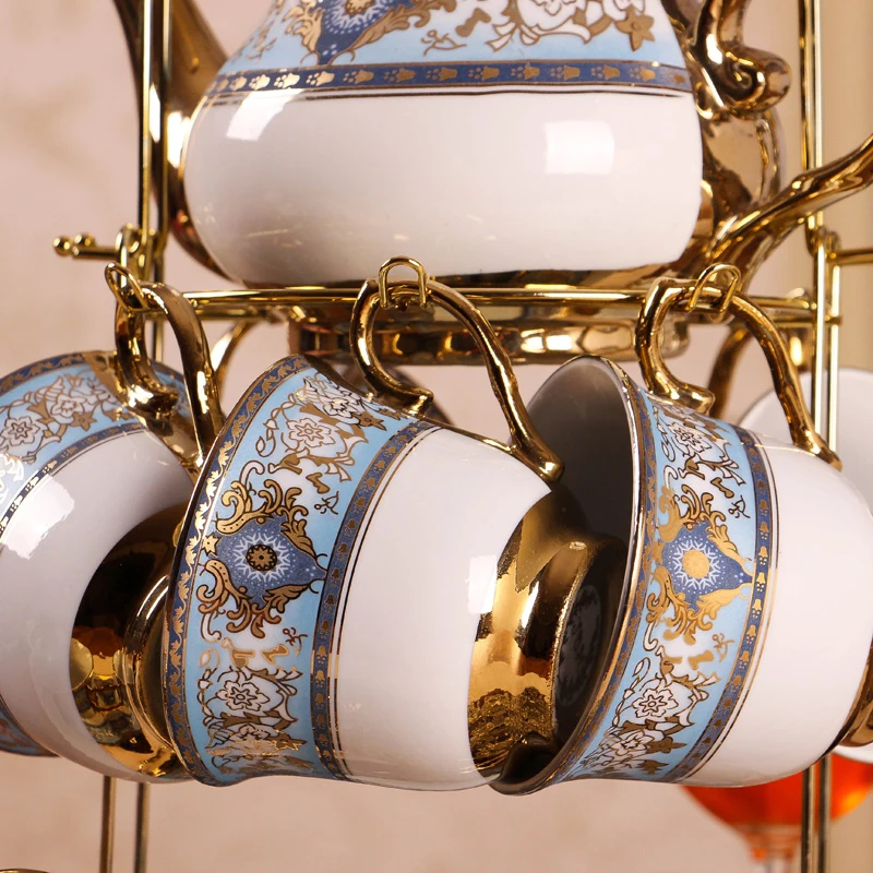 Europe High quality Phnom Penh coffee cup set British Afternoon Tea ceramic Cup and Saucer Pot shelf Wedding Gifts | Дом и сад
