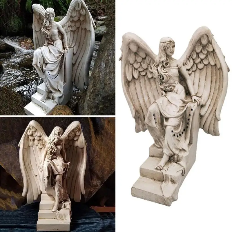 

Resin Angel Figurines Statues Crafts Resin Miniature Ornament Home Decoration Honor Angels Garden Statues Desk Decor Sculptures