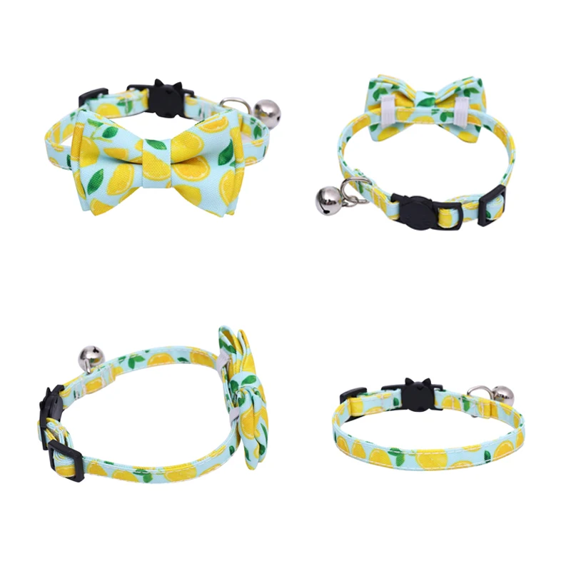 Летние ошейники для кошек с рисунком фруктов колокольчиками регулируемый