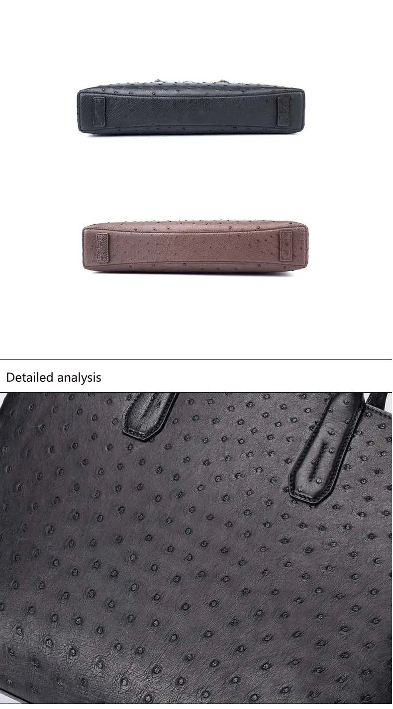 

men's luxury ostrich skin bag men for handbag high grade business briefcase with code lock genuine leather computer office bags
