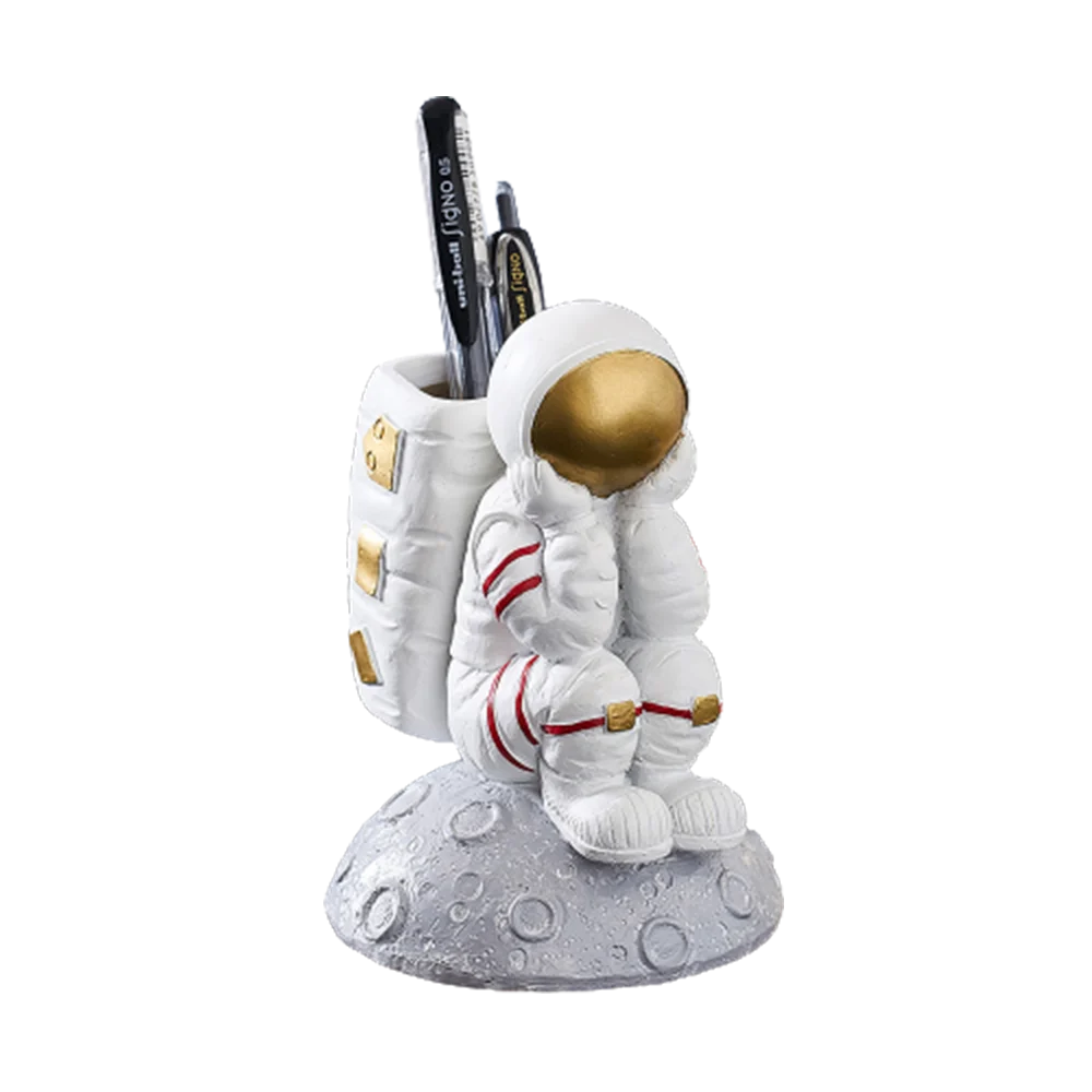 

Cute Korean Resin Sculptures Cosmonaut Home Office Desktop Pen Holder Accessories Among As Astronaut Statue Crafts Home Decor