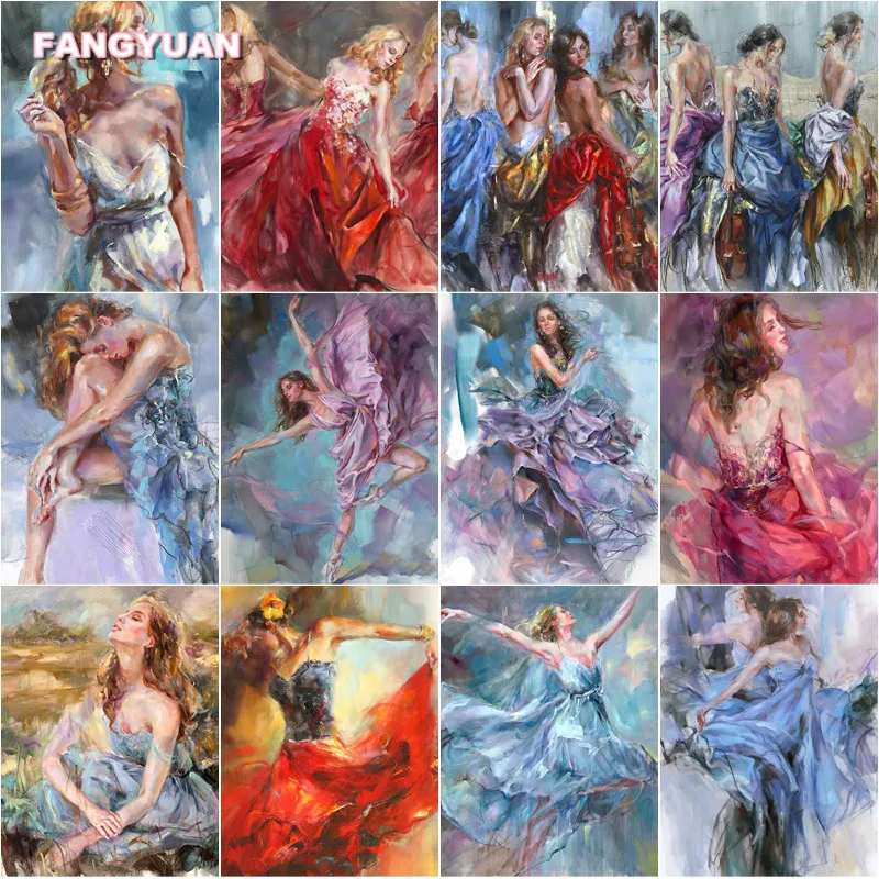 

Diamond Painting Women Smoking Sexy Body Dancing In A Long Skirt Vintage Home Decor Cross Stitch Mosaic Kits Full Square Drill