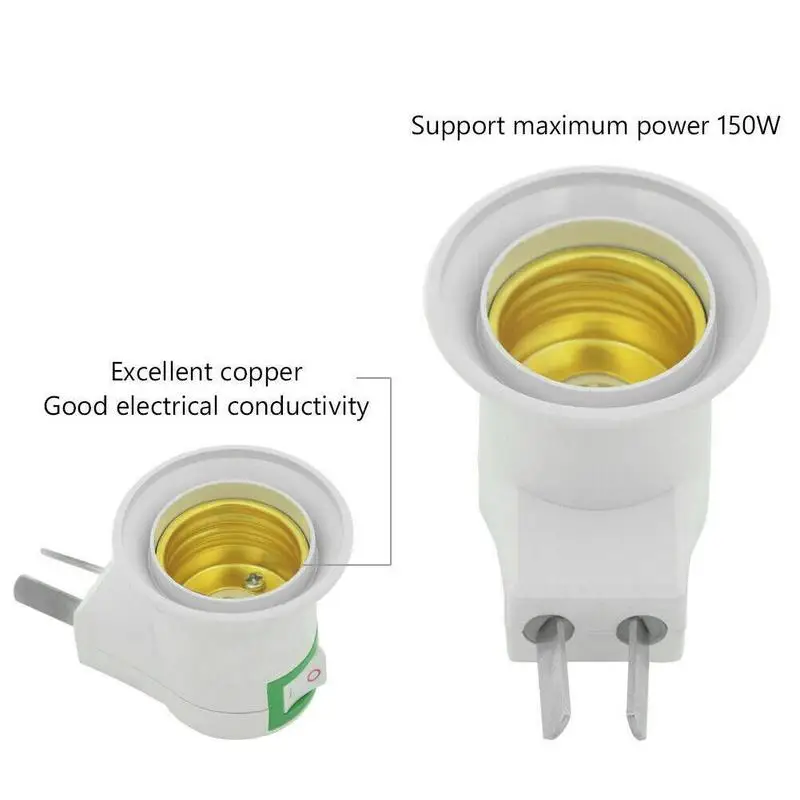 

1PC E27 Light Bulb Socket Holder Plug-in Adaptor Screw Base Moving Lamp US plug Lamp Holder Holder D5F1