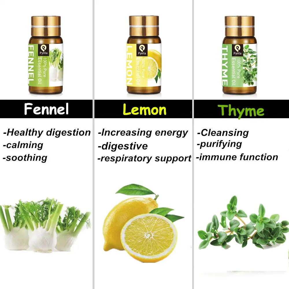 Pyrrla 5 мл Лемонграсс чистые эфирные масла репеллент увлажнитель Гвоздика Фенхель