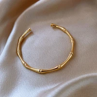2021 new design bamboo shape adjustable size bracelet for woman fashion luxury korean jewelry retro girls unusual bracelet