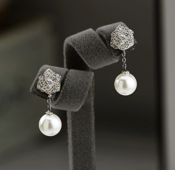 + 503 раковина Роза жемчужные серьги корейский темперамент длинный тренд