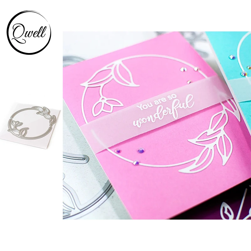 

QWELL Leaves Arc Edge Metal Cutting Dies for Scrapbooking and Card Making Paper Embossing Craft New 2020 die cuts