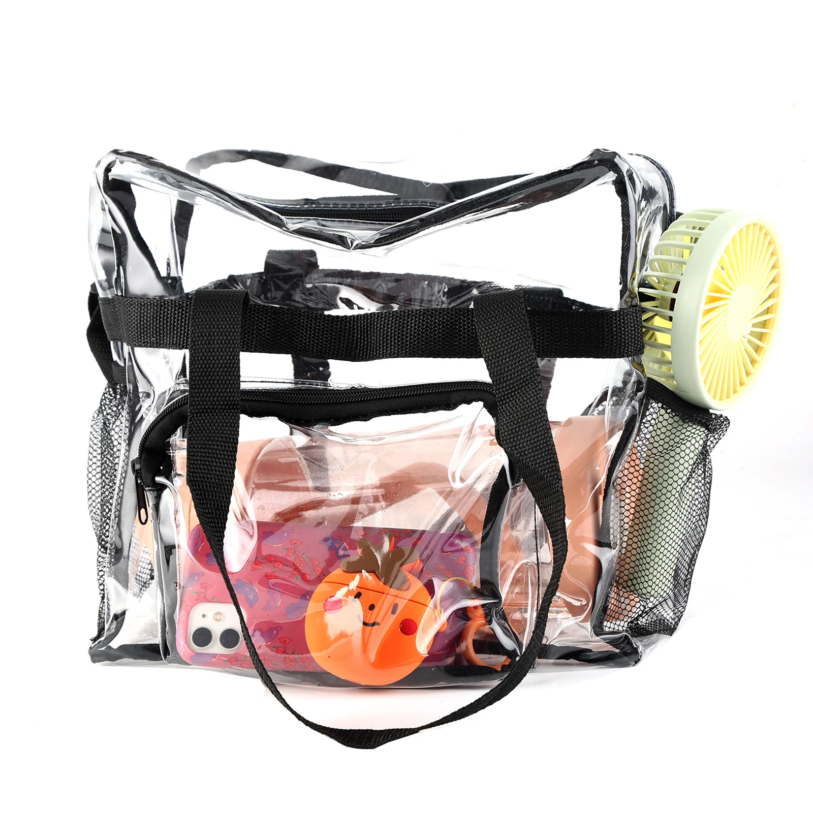 

Zipper Clear Tote Bag Stadium Approved Waterproof Transparent See Through Shoulder Bag For Travel Stadium Concert 12x12x6"