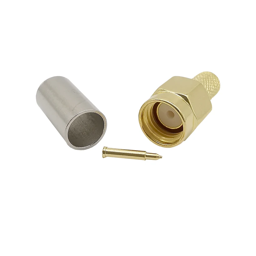 2 шт. Штекерный разъем SMA RF Coax обжимной соединитель для кабеля RG58 RG142 RG400 LMR195|connector