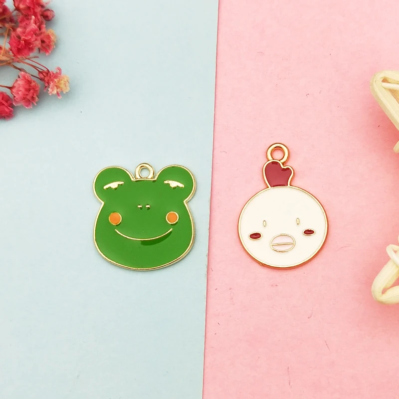 10 шт. лягушки члены Подвески эмалевый сплав капли масла мультяшный Халат с