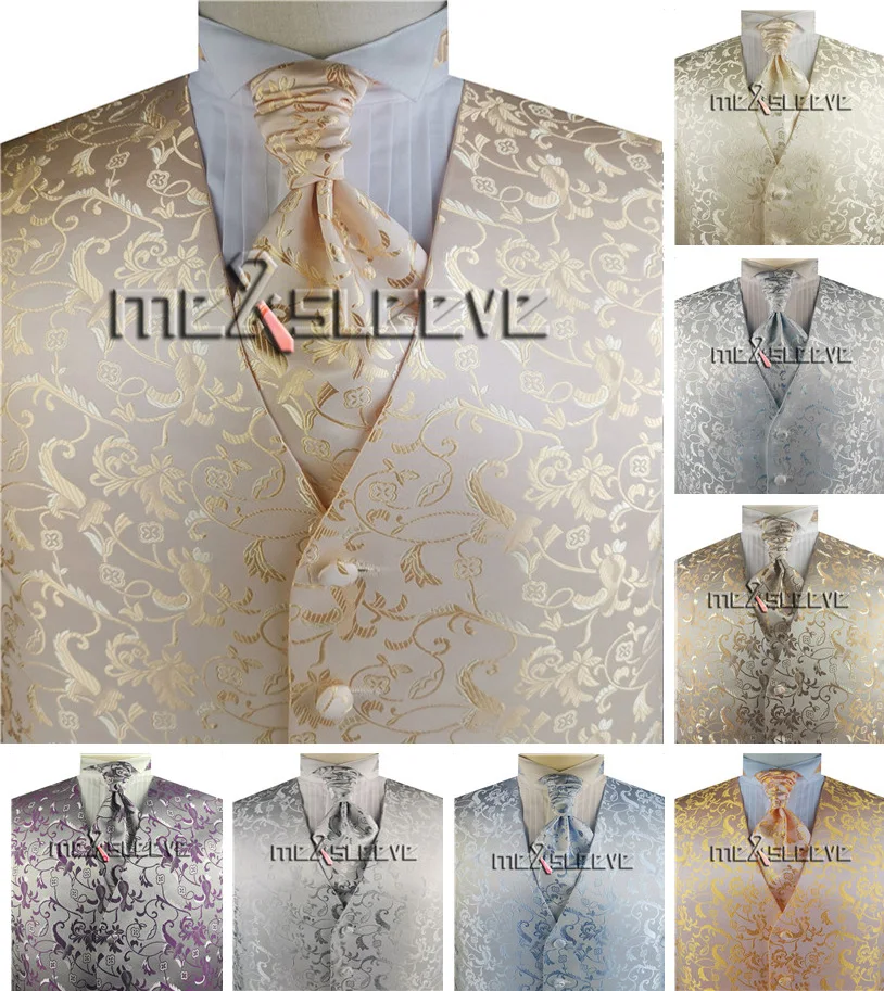 Роскошный тканевый комплект из жилета и галстука ascot с цветочным узором для свадьбы от AliExpress RU&CIS NEW