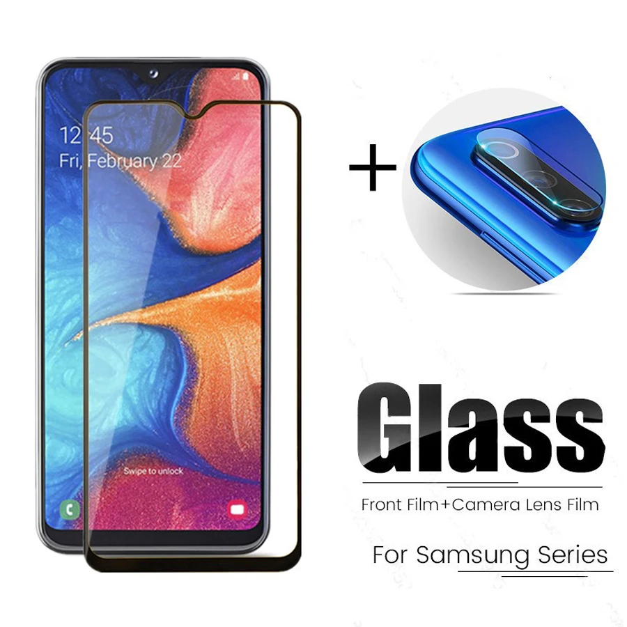 2 в 1 Защитное стекло для samsung galaxy a20 a30 a40 a50 a10 a70 защитная пленка закалённое