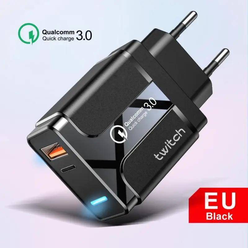 3A Quick Charge 3 0 USB зарядное устройство EU стены мобильный телефон адаптер для IPhone X макс