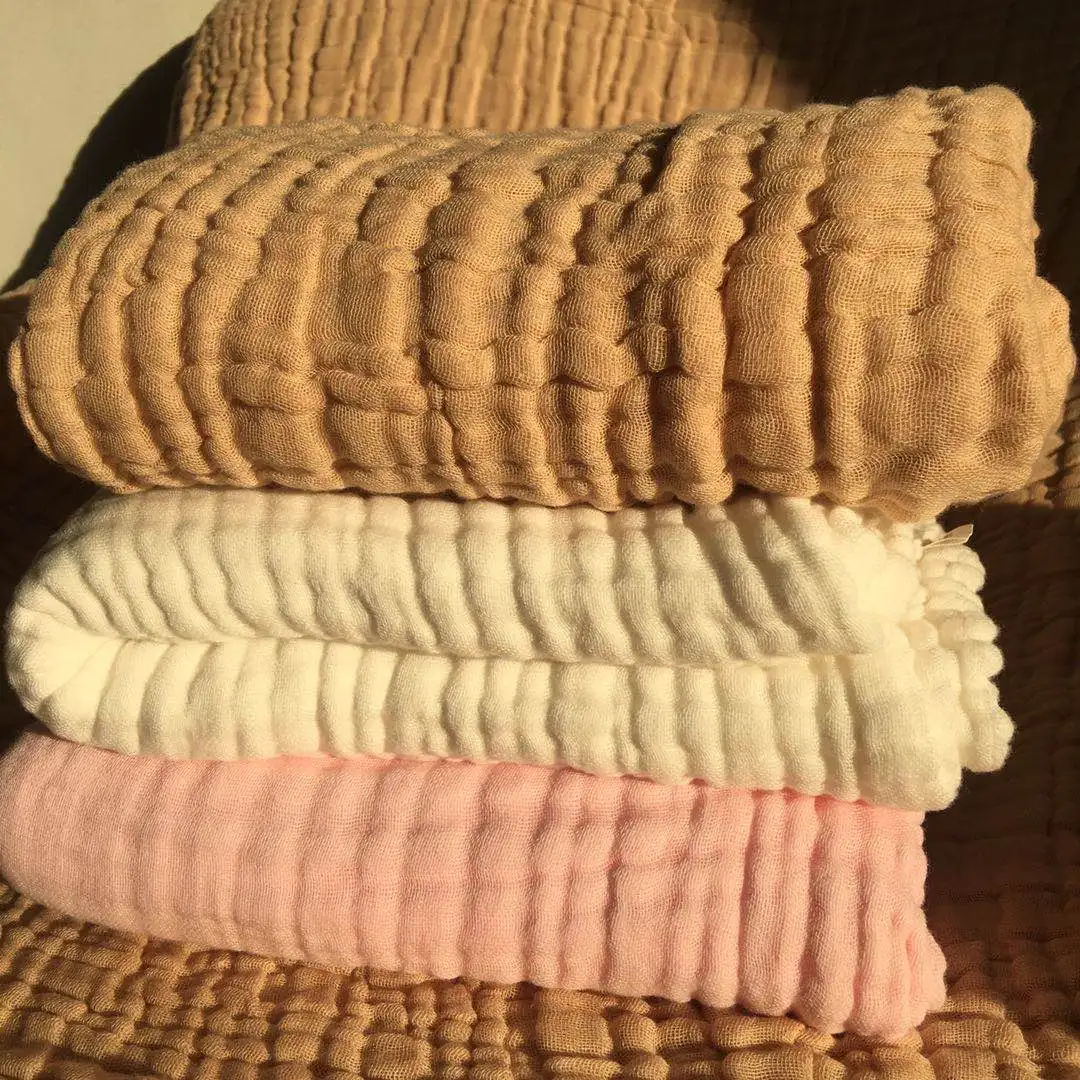 Mantas de muselina para bebé recién nacido, ropa de cama personalizada, cobija de 6 capas