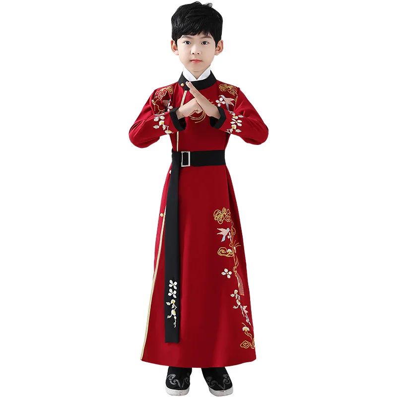 

2020 Boy'S Hanfu Costume Autumn New Original Improved Hanfu Robe Chinese Folk Dance Ancient Dance Costume Kids Hanfu Dress