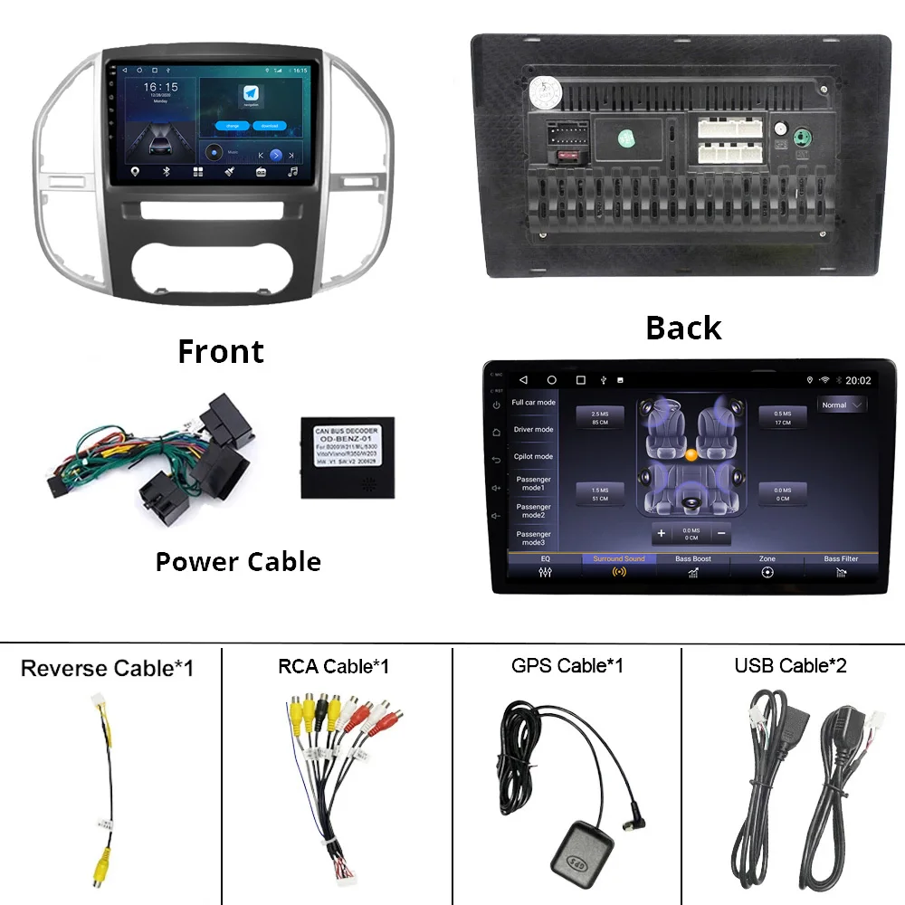 

2DIN Android 10 Car Radio For Mercedes Benz W447 Vito 3 2014-2020 GPS Navigation Car Receiver DSP Auto Radio Stereo Receiver IGO