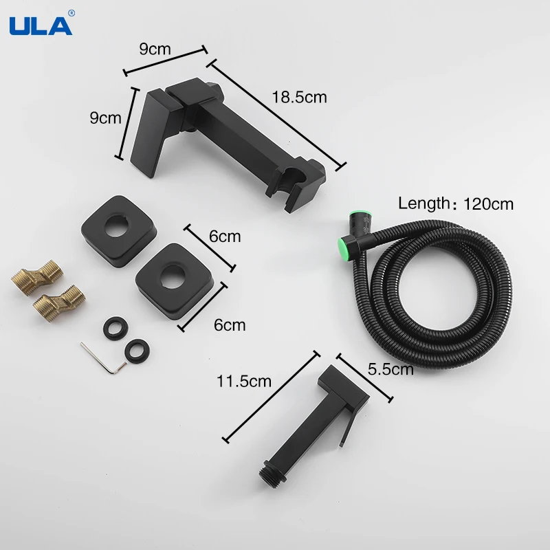 Латунный черный смеситель для биде ULA ванной туалета горячей и холодной воды