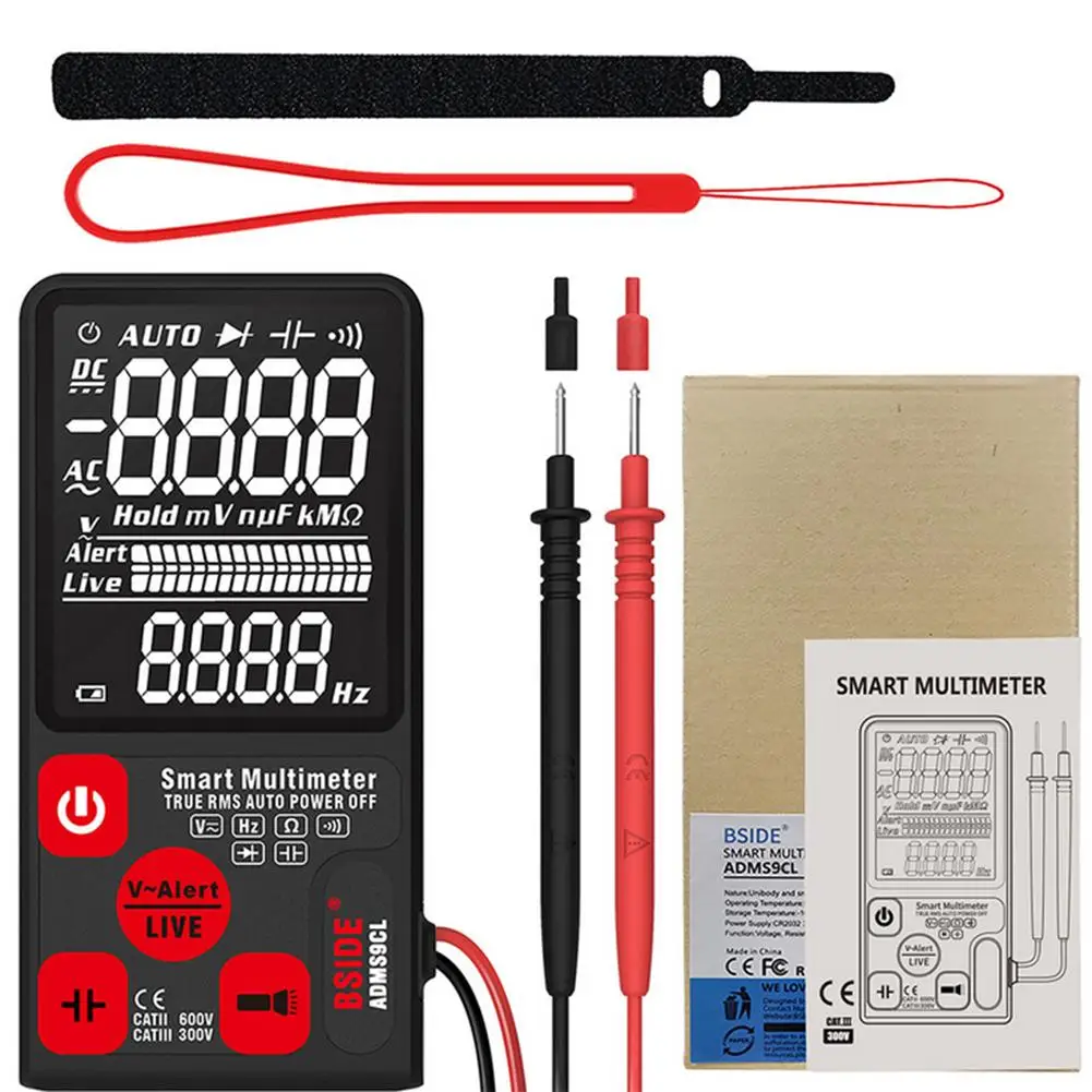 Портативный цифровой мультиметр BSIDE ADMS9CL 3 5 дюйма большой ЖК-дисплей вольтметр