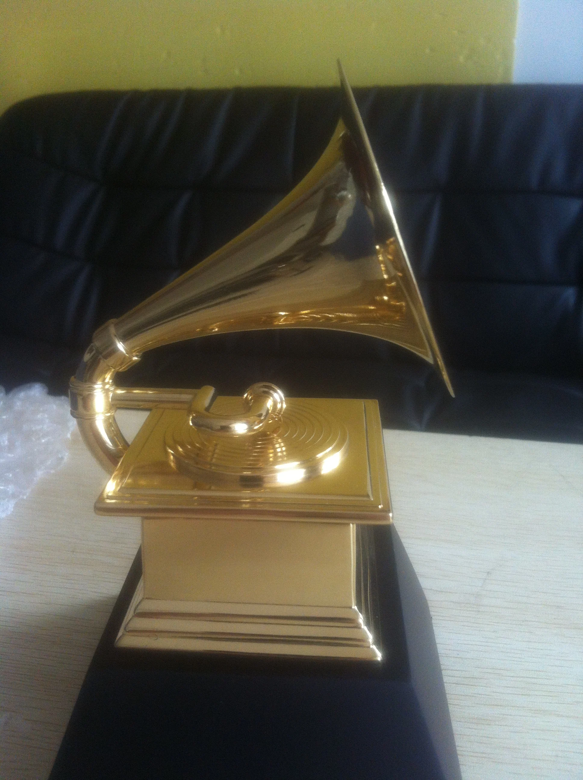 Grammy Trophy Awards by Free DHL Express Ship with Black Wooden Base Metal Souvenir Gift Prize
