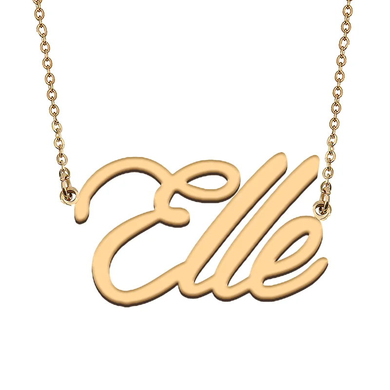 Elle Custom Name Necklace Customized Pendant Choker Personalized Jewelry Gift for Women Girls Friend Christmas Present