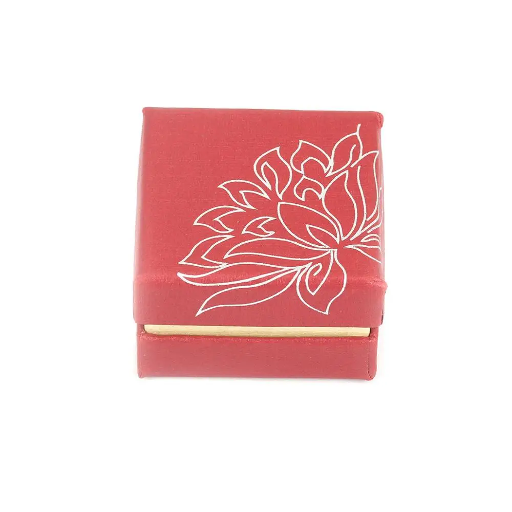 DoreenBeads Лотос узор бумага красный шкатулка цепочки и ожерелья серьги кольцо набор коробки для упаковки подарков и дисплей 1 шт